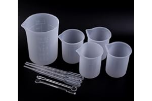 EPODA Tasses à Mesurer en Silicone pour Resine Epoxy, 250 ml & 100 ml, Gobelet pour Utilisé pour le Mélange d' Resine époxy, Moule, Fabrication de Bijoux, Epilation à la Cire, Facile à Nettoyer