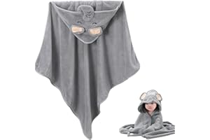 NOXYZA Asciugamani Con Cappuccio Indossabile per Bambini,1 Pezzi,Accappatoio Neonato,80x80cm Asciugamani Con Cappuccio Per Bambini,Per Regalo Bimbo,Super Assorbente e Lavabile