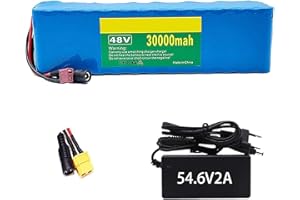 BDBLFLTZ 48V 30Ah Ebike Batteria per 1000W 750W 500W Bicicletta Elettrica Scooter Motore, E-Bike Batteria agli ioni Litio, Lectric Bike Battery Pack con 54.6V 2A Caricabatterie T