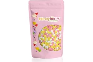HONEYBERRY INCLUSIONS Mixed Flowers Sprinkles 200g - Premium Edible Decorating Flower Shaped Natural Sprinkles for Baking, Cupcake and Cake Decorations, Ice Cream, Dessert and Icing Decoration Toppers
