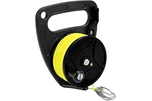 SUNGOOYUE Enrouleur de Corde d'ancrage, Moulinets de Plongée Bobine de Corde d'ancrage Multi-usages avec Clip de Fil de 83 M pour la Plongée en Exil dans Les Grottes