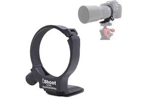 ISHOOT Kameraobjektiv-Halter, Stativhalterung, Ringhalterung, kompatibel mit Canon EF 100 mm f/2.8L Makro IS USM Objektiv, integrierte Arca Swiss Typ, 55 mm lange Schnellwechselplatte mit 1/4