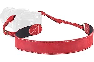 MegaGear SLR, DSLR Tracolla per Fotocamera da Spalla o da Collo Regolabile in Vera Pelle