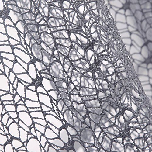 Deconovo Netz Vorhänge Voile Vorhang Ösen Deko Vorhang 245×140 cm Dunkelgrau 2er set - 4