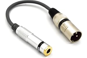 VITALCO Adaptateur XLR Mâle vers Jack 6.35mm Mono Femalle Audio Prise 3 Broches Connecteur XLR vers Femalle Jack 6.35 TS Câble de Connexion Microphone