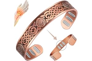 ‎VICMAG Vicmag Kupfer Magnetarmband für Herren 9X starke Magnete (jeder 5000 Gauss), 99,99% reines Kupferarmband mit Geschenkbox (Keltischer Knoten 2)
