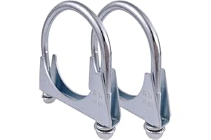 Atokrtact Heavy Duty Exhaust Clamp with Hanger Universal Clamp On Exhaust Hanger,Pack of 2 (2.5 Inch Fit 63MM OD Pipe)