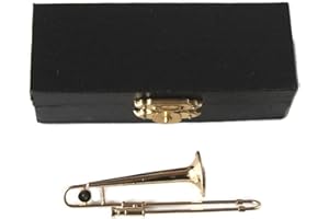 STAHD Trombone Miniature 1/12th Scale Musical Instrument In Black Vinyl Case With Metal Clasp