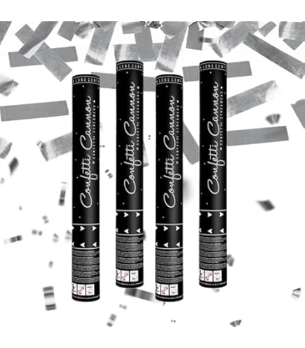 Lot 2 Canon à CONFETTIS Étoile Or Doré Métallique Fête Mariage 39cm - 5