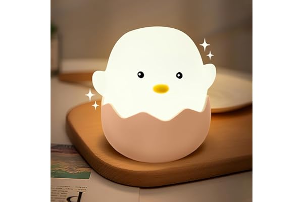 JUQG Luz de Noche para Niños, Luz Nocturna Infantil de Silicona con Función de Atenuación Táctil, Lámpara de Noche para Habitación Infantil, Salón y Dormitorio (Luz blanca)