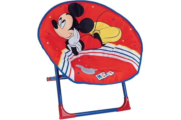 FUN HOUSE Pliable 713014 Disney Mickey Siège Lune pour Enfant, à partir de 3 Ans