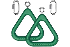‎DOLIBEST Dolibest Turnringe, 2er Dreieck Schaukelringe Trapezring Kunststoff Fitness Gymnastik Ringe Kletterringe mit Karabiner for Outdoor Spielplatz Hindernisparcours Spielset Klettergerüst