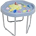KUB® Original Hexacle Tuff Tray and Stand (Ice Blue) - UK-Made, 3 Height Adjustable - Indoor/Outdoor - Sand Pit, Water Table for Kids - Versatile 2 Way Play With or Without Stand