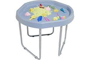 KUB® Original Hexacle Tuff Tray and Stand (Ice Blue) - UK-Made, 3 Height Adjustable - Indoor/Outdoor - Sand Pit, Water Table for Kids - Versatile 2 Way Play With or Without Stand