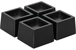 TQVAI 4er-Set Betterhöher Möbelerhöher Möbelfüße Holz Unterstützt bis zu 1000KGS Schwer Tischbein Verlängerung Sofa füße Tisch Couch Hubhöhe von 2,5 Zoll, Möbelerhöhung 6,6 cm, Schwarz