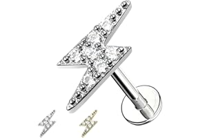 AWAKEN Piercing Labret Acciaio Chirurgico Filettato Internamente Stud Orecchini Borchie Cartilagine Helix Tragus Conch Medusa Daith Piercing a Bottone