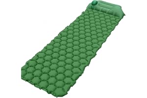 SENUA Senelux Tapis de camping gonflable avec pompe intégrée, tapis de camping gonflable amélioré avec oreiller pour la randonnée, les voyages, la randonnée, durable, imperméable, compact, ultra léger