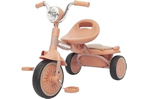 UBRAVOO Bebés Triciclo Plegable, con Pedales, Luces Geniales, Ruedas Duraderas y Asiento Cómodo, Triciclo para Niñas y Niños de 1 a 5 Años (Rosa)