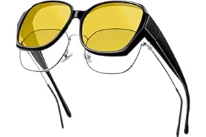 MELLIEX Lunettes Conduite de Nuit Polarisées, Surlunettes Conduite de Nuit Anti-éblouissement Protection UV 400 Homme Femme pour Conduite, Pêche, Vélo