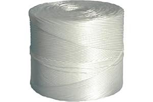 ALMASTORE Spago Bianco per Agricoltura | 2 KG | Corda Filato in Polipropilene 1-2 - 3 Capi | Spago Agricolo stabilizzato UV | Corda da imballo per imballaggi (1 Capo - 1600 Metri (Diametro Piccolo))
