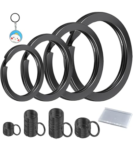50 Anelli Portachiavi Acciaio Inox - 5 Misure (15-30 Mm), Superficie Liscia, Per Chiavi, DIY, Animali - Foto 6