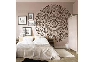 壁涂鸥 BACKGROUNDTURNOVER 220 cm gigante mandala enorme fiore rotondo tradizionale stencil stencil modelli riutilizzabili pittura per pareti decorare sulla parete dimensioni decorative mobili per dipingere lavatrice stucco