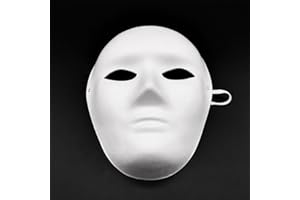 Orssmigs 10 Stücke Weiße Papier Maske Rohling DIY Masken zum Bemalen Kinder Anonymous Maske Handgemalte Maske Masken Überstreichbare für Karneval, Cosplay, Halloween Party, Halloween-Deko