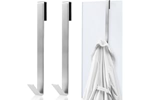 WLLHYF Lot de 2 crochets de porte de douche de 25,4 cm pour salle de bain, crochets robustes sans perçage en acier inoxydable pour porte de douche en verre sans cadre