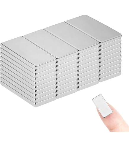 50 Magneti Al Neodimio 20x10x3 Mm - Calamite Forti Rettangolari Per Frigoriferi E Lavagne