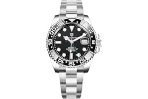 PAGRNE DESIGN Pagani Design GMT Montre Automatique Homme 40 mm Verre Saphir Acier Inoxydable 100 Résistance à l'eau Montre Analogique Montre Mécanique Homme Cadeau Montre pour Homme