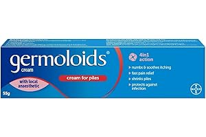Germoloids Haemorrhoid Cream, Piles Treatment with Anaesthetic to Numb the Pain & Itch, 55 g, Pack of 1, (Packing may vary).