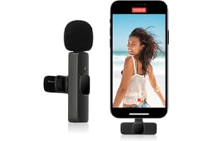 Azarton Wireless Lavalier Mikrofon für iPhone - Ansteckmikrofon Kalellos Microphone mit Clip Mini Lapel Mic für Externes Aufnahme Vlog Videoaufzeichnung YouTube Facebook Live Stream Tiktok