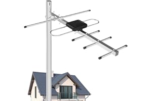 ATOMDREAM TECH Outdoor Digital TV Aerial – Long Range Yagi Antenna for Freeview – 4K/1080P Support, High Gain DVB-T2 Reception, Waterproof & Rustproof – 8M Coaxial Cable