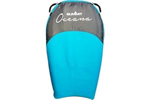 QUICKDRAW SUPPLIES Inflatable Bodyboard with Handles & Leash 106cm x 60cm – Lightweight Surf Body Board for Sea & Beach – Compact Boogie Board with Mesh Bag – Max Weight 100kg – Easy Inflate & Repair Patch
