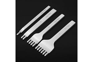 WUTA Leder Locher Werkzeug, Silber Leder Meißel Locher Werkzeug, Diamond Kohlenstoffstah Punch für DIY Craft(5mm 1+2+4+6）