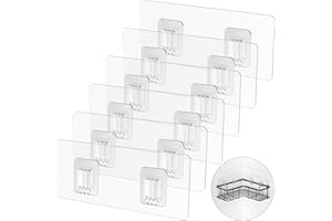 LIASDIVA 6 Stück Klebehaken für Ecke Duschablage, Verdickte und Superklebrige Wandhaken für Duschregal, Wasserdicht Duschkörbe Ersatzhaken, Wall Hooks for Shower Caddy (für Metallstreifen-Duschablage)