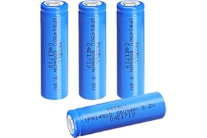Akumulator AA, bateria do oświetlenia słonecznego, 3,2 V 600 mAh baterie płaskie, IFR14500, do latarki, oświetlenia ogrodowego, 4 sztuki, PKCELL