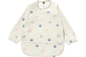 Yiupea Bavaglino Anti-Mess a Manica Lunga - Lavabile in Lavatrice, Impermeabile e da 6 a 24 Mesi per lo Svezzamento del Bambino a LED, Bavaglini Combinati per L'alimentazione del Bambino