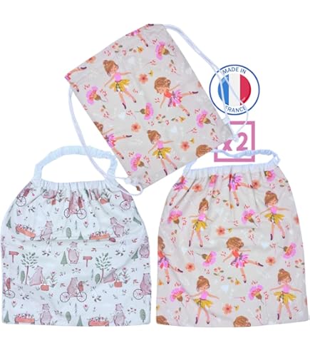 Bavoir Enfant Grand Format Avec Pochette De Rangement - Motif Licorne - Lavable - Fait Main - Pour Maternelle Ou Maison