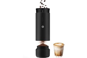 Molino de café cónico portátil TIMEMORE, molino de café eléctrico con 30 ajustes, parada automática y diseño compacto para uso doméstico y al aire libre - Whirly 01S, negro