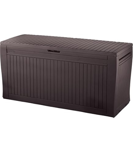 vounot® Coffre de Rangement Jardin XL 280 litres 116 x 44 x 55 CM avec Poignées Coffre à