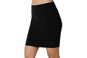 Fashion Star Womens Plain High Waisted Stretchy Pencil Slim Bandage Bodycon Mini Skirt