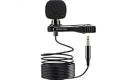 EROXLYNN Microphone 3.5mm Collar Mic, Professional Clip-on Condenser Mic for Smartphones, PC, Recording YouTube,Interview, Vi