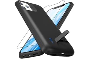 Giabuao Akkuhülle für iPhone 11 Pro (5,8 Zoll), echte 8500 mAh dünne, wiederaufladbare erweiterte Ladehülle, Powerbank mit Ständer, tragbare schützende Akku-Backup für iPhone 11 Pro, Schwarz
