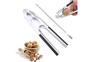 Diko Dziadek do orzechów, krakers do orzechów, stal nierdzewna, dziadek do orzechów, 2 wycięcia, wielofunkcyjny dziadek do orzechów, szczypce do orzechów włoskich z antypoślizgowym uchwytem, odpowiedni do większości orzechów
