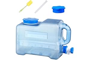 Umikk Bidón de agua con grifo y tapa de rosca, bidón de agua para camping, sin BPA, tanque de agua potable, depósito de agua para camping con asas, bidón portátil multiusos para camping caravana