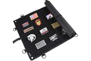 AOUTACC Pannello patch tattico militare con gancio e anello (60 x 45 cm, nero)