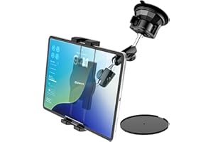 Oilcan Supporto Tablet Auto Ventosa Forte, Porta Tablet Auto Fronte Parabrezza Cruscotto con Braccio in Metallo Regolabile per iPad Pro Air Mini, Galaxy, Fire HD, Telefono, 4-12.9"
