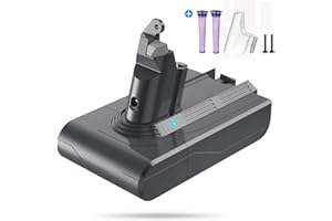 FLYLINKTECH Batería de 6000 mAh para aspiradora de Mano Dyson V6 DC62 DC59 DC61 DC58 DC72 DC74 Batería de Repuesto para aspiradora Dyson SV03 SV09 SV05 SV06 SV07, con 2 filtros y 1 Cepillo
