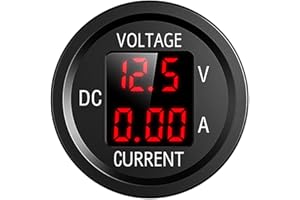 Giantdeer LED Gleichstromvoltmeter 12V / 24V Digitalvoltmeter mit Klemmen für Autos Motorräder LKWs(Rot)